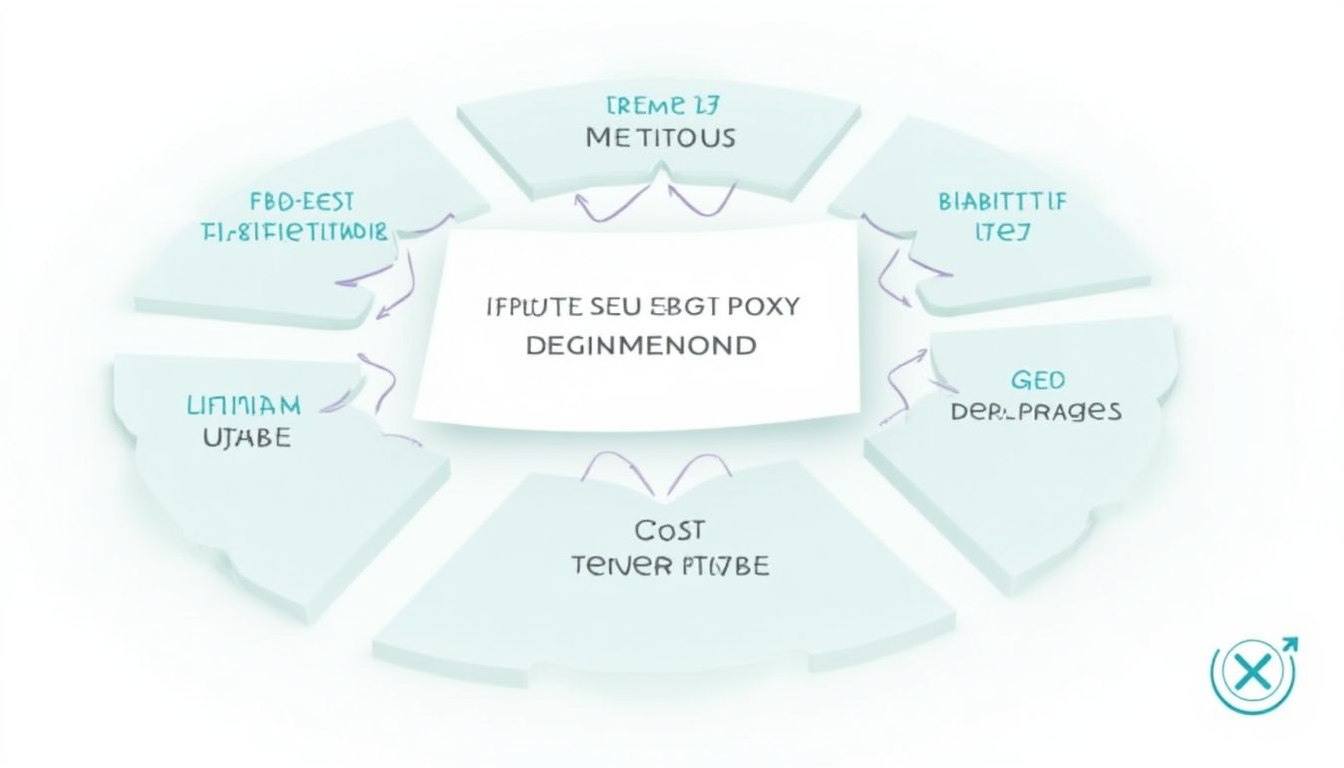 说明动态住宅IP和动态机房IP选型指标的示意图